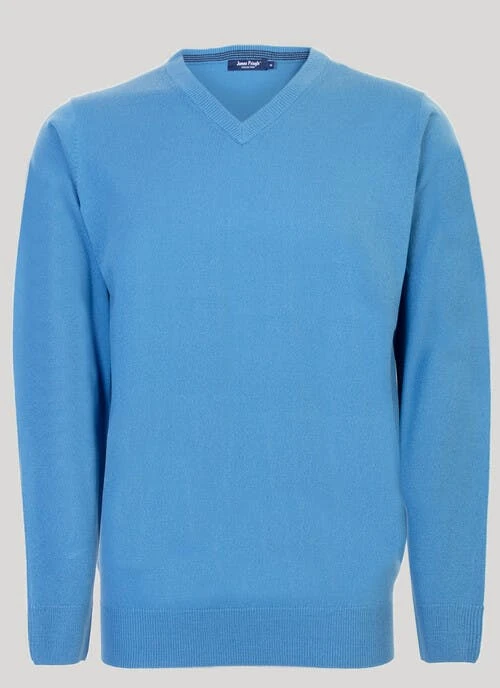 Navy V Neck Fine Knit Jumper 2 Navy V Neck Fine Knit Jumper - Image 2