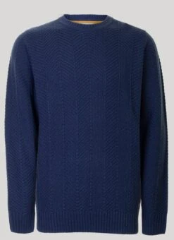 Crew Neck Herringbone Jumper