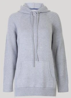 Grey Knitted Hoodie