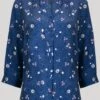 Navy Print Blouse