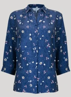 Navy Print Blouse