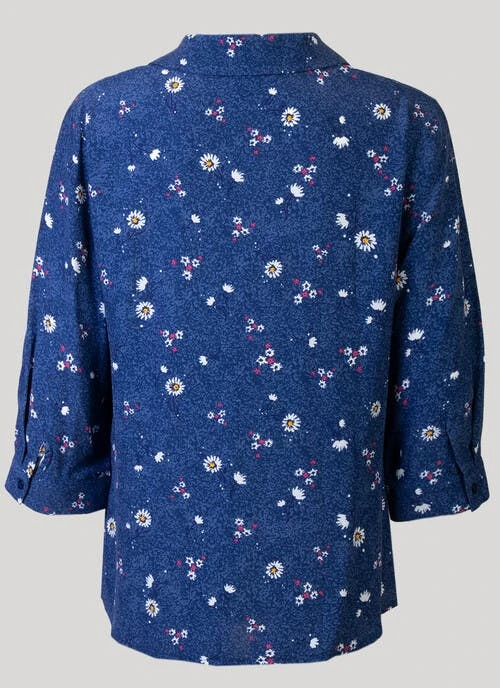 Navy Print Blouse 2 Navy Print Blouse - Image 2