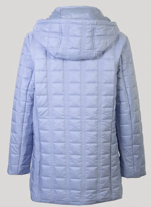 Blue Quilted Coat 2 Blue Quilted Coat - Image 2