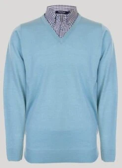 Mock Shirt V Neck Jumper
