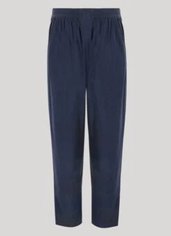 Navy Chambray Pull On Trousers -Outlet The Wardrobe Edit Store 39374pvs 2304ccb0d140683