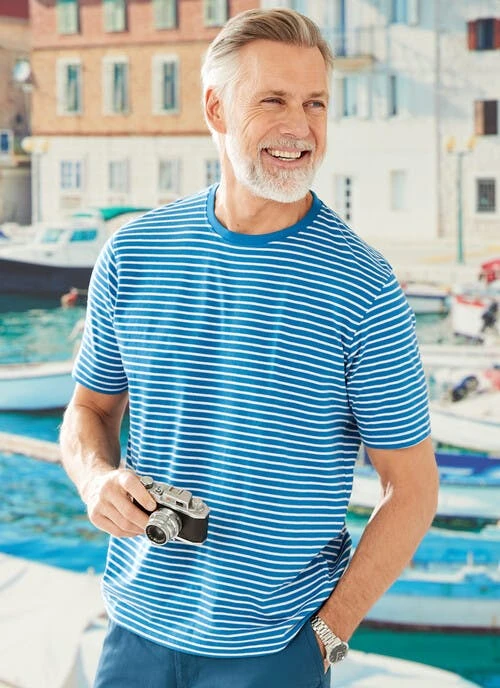 Crew Neck Stripe T-Shirt 1 Crew Neck Stripe T-Shirt