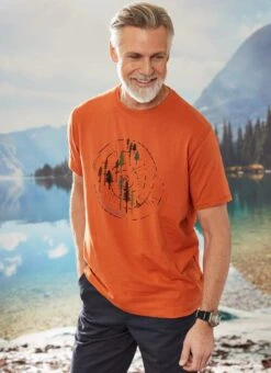 Orange Graphic Print T Shirt