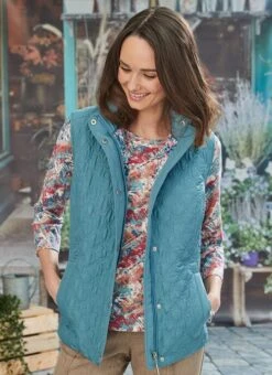 Blue Quilted Gilet