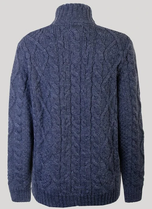 Grey Wool Cable Zip Cardigan 2 Grey Wool Cable Zip Cardigan - Image 2