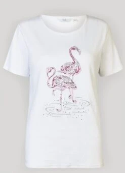 Embellished Print T Shirt