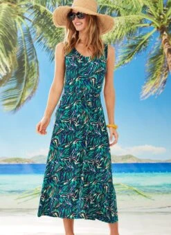 Printed Jersey Column Dress