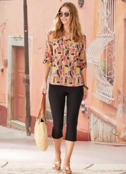 Black Bengaline Cropped Trouser