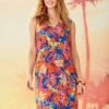 Orange Tropical Shift Dress