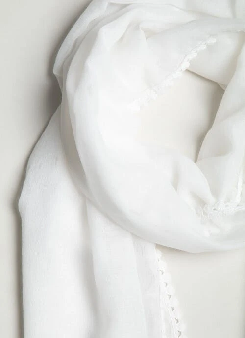 Ivory Embroidered Scraf 2 Ivory Embroidered Scraf - Image 2