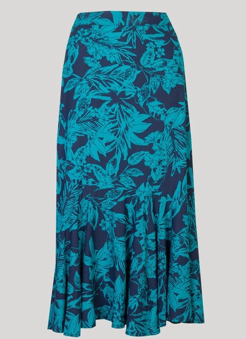 Navy Abstract Printed Skirt 3 Navy Abstract Printed Skirt - Image 3