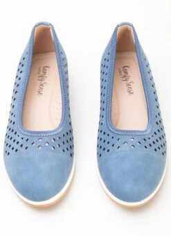 Navy Cut Out Ballerina Shoe -Outlet The Wardrobe Edit Store 40604pvs cb81d55da92380d