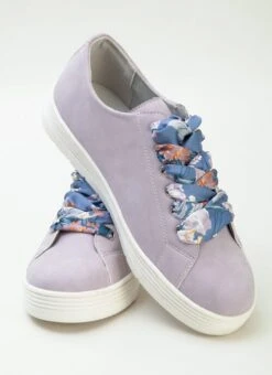 Lilac Lace Up Trainer