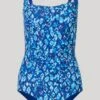 Turquoise Printed Shape Enhancing Swimsuit