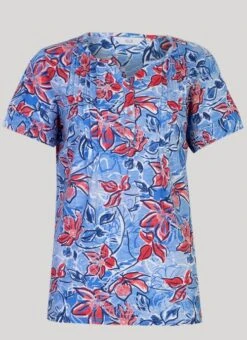 Print Notch Neck T Shirt