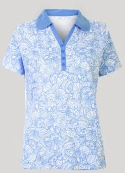 Contrast Print Polo Shirt