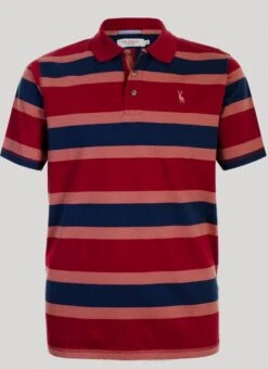 Burgundy Stripe Polo Shirt