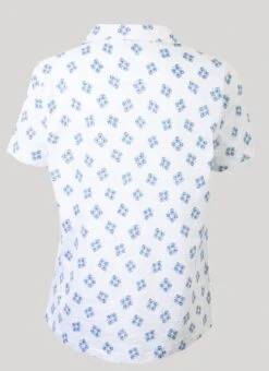 Print Button Through Polo -Outlet The Wardrobe Edit Store 41224pvs 5ad40b81491e4ce