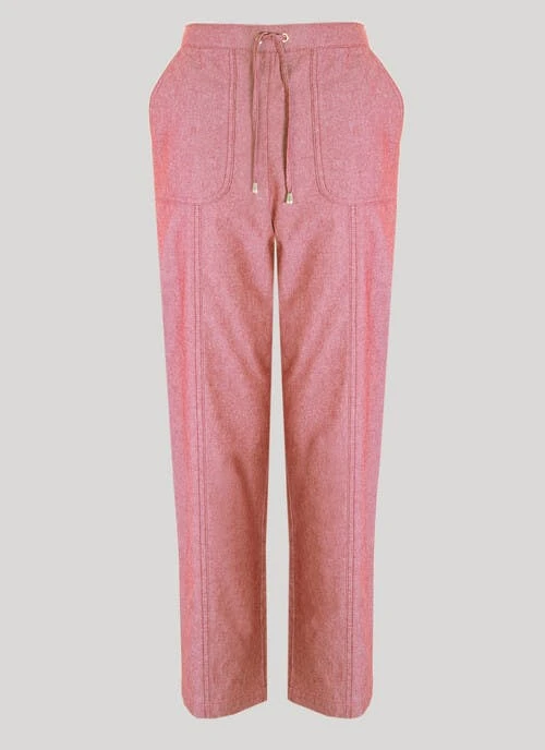 Pink Chambray Pull On Trouser 2 Pink Chambray Pull On Trouser - Image 2