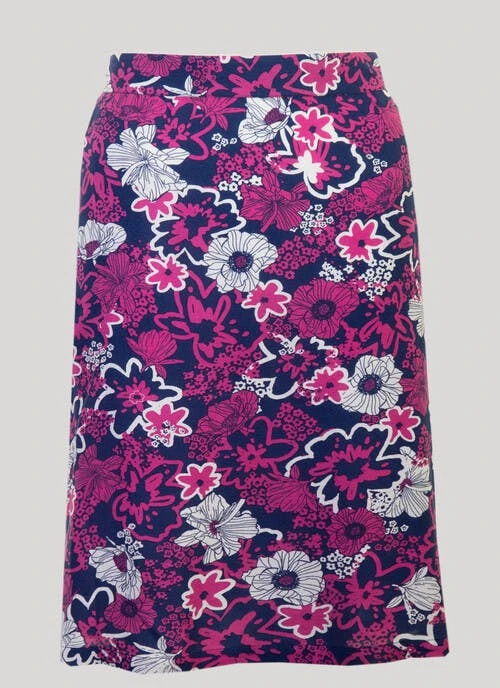 Purple Floral Printed Skirt 1 Purple Floral Printed Skirt
