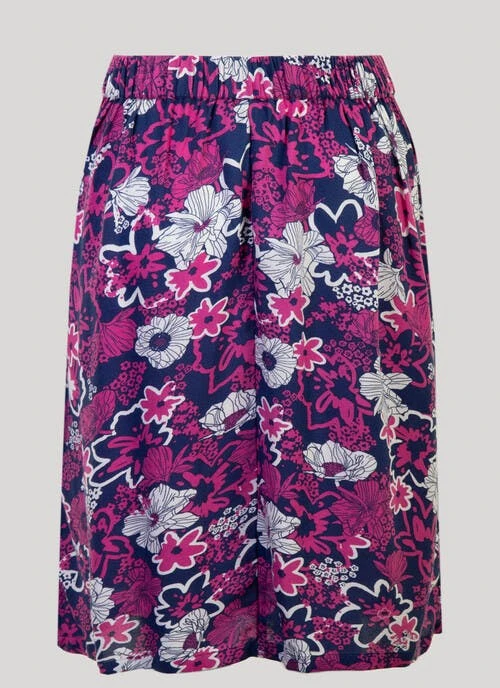 Purple Floral Printed Skirt 2 Purple Floral Printed Skirt - Image 2