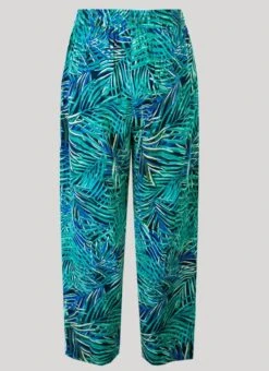 Navy Palm Print Trousers -Outlet The Wardrobe Edit Store 41650pvs 97ad717c7c2fcc0