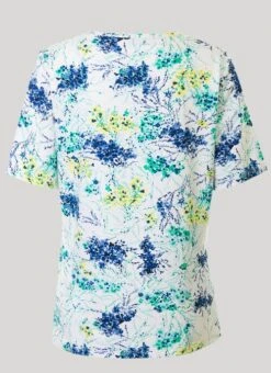 Blue Floral Top -Outlet The Wardrobe Edit Store 41658pvs f5dd82ce919012b