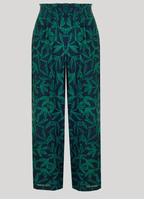 Navy Crinkle Printed Trousers 2 Navy Crinkle Printed Trousers - Image 2