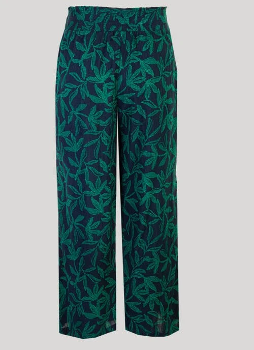 Navy Crinkle Printed Trousers 3 Navy Crinkle Printed Trousers - Image 3