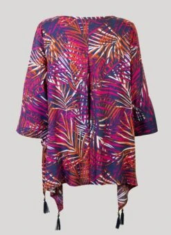 Purple Palm Print Kaftan Top -Outlet The Wardrobe Edit Store 41709pvs b9225596e181478