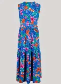 Blue Floral Tiered Dress -Outlet The Wardrobe Edit Store 41761pvs b98b6f8a118d3d0