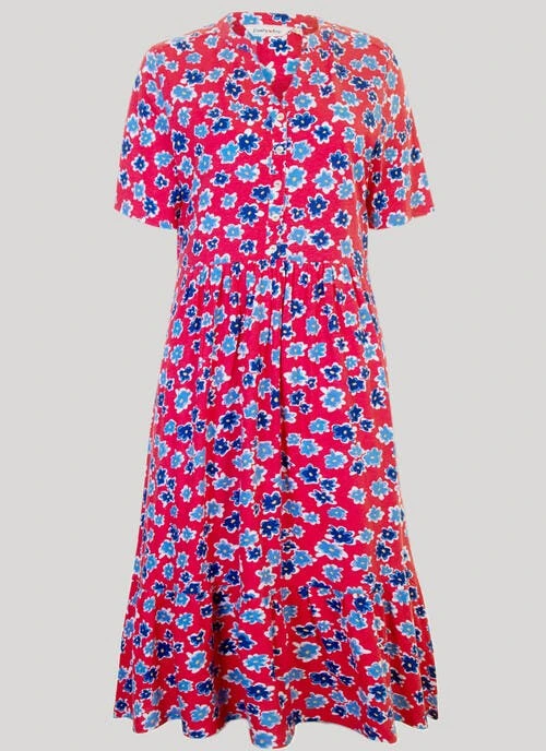 Red Floral Printed Dress 2 Red Floral Printed Dress - Image 2