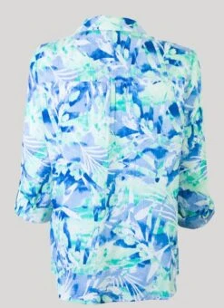 Aqua Printed Blouse -Outlet The Wardrobe Edit Store 41832pvs 21c4921895be65a