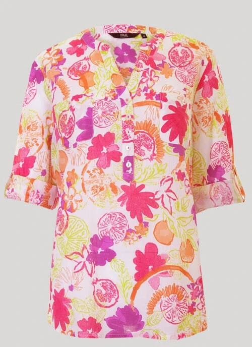 Pink Abstract Floral Printed Blouse 2 Pink Abstract Floral Printed Blouse - Image 2