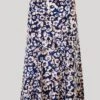 Navy Printed Skirt