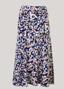 Navy Printed Skirt