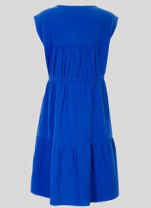 Blue Cotton Dress 3 Blue Cotton Dress - Image 3