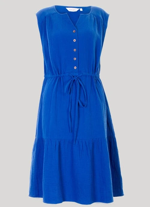 Blue Cotton Dress 2 Blue Cotton Dress - Image 2