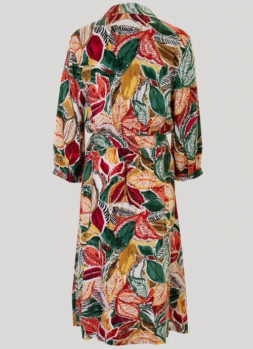Leaf Print Shirt Dress 3 Leaf Print Shirt Dress - Image 3