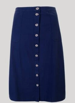 Long Navy Chambray Skirt