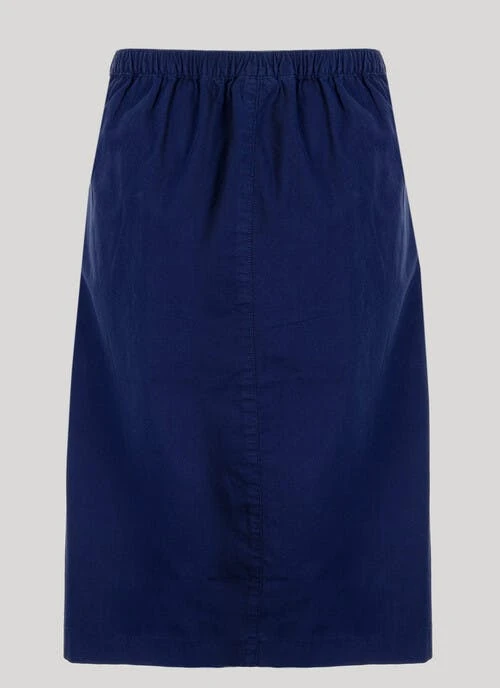 Long Navy Chambray Skirt 2 Long Navy Chambray Skirt - Image 2