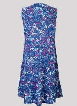 Blue Festival Printed Dress -Outlet The Wardrobe Edit Store 41989pvs 9eb42eb585b41c2