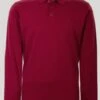 Red Long Sleeve Polo Top