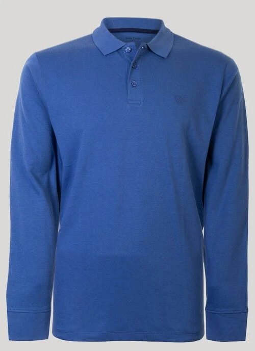 Blue Long Sleeve Polo Top 1 Blue Long Sleeve Polo Top