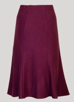 Berry Textured Lined Skirt 27"