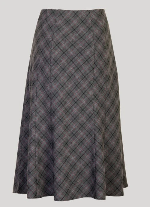 Check Textured Lined Skirt 27" 2 Check Textured Lined Skirt 27" - Image 2